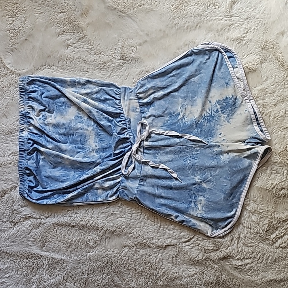 Tie dyed strapless romper